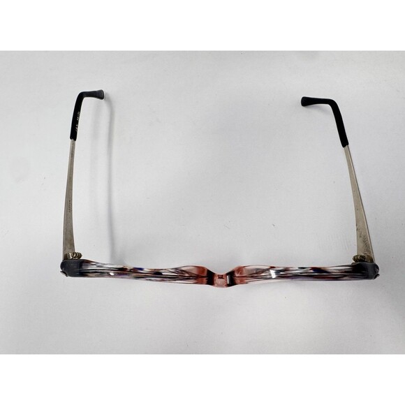 Vintage 1970s Oversized Round Eyeglass Frames Pink Silver Tortoise 55-18-140 NOS main image 2